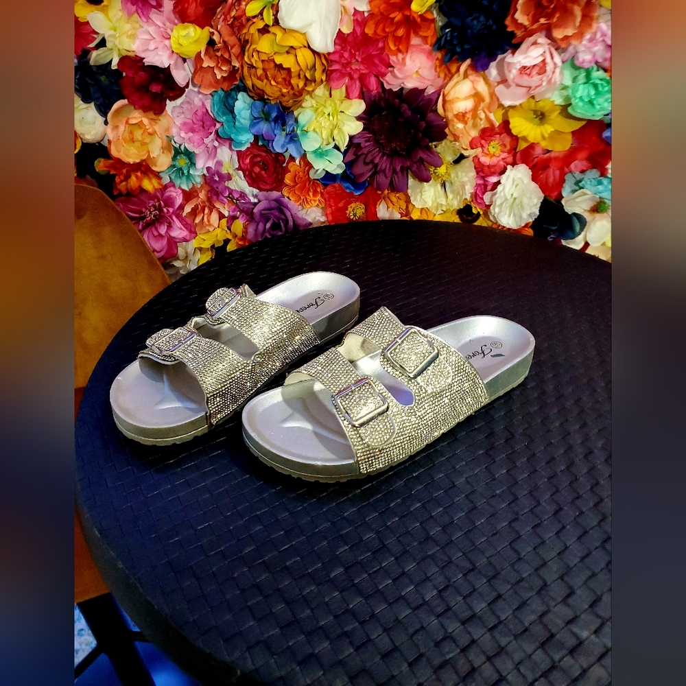 Size 8.5 Rhinestones Sandals Baby These Are Rhinestones